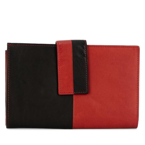 TESORO Lederbörse schwarz/rot