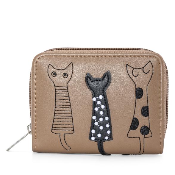 DONNA Damenbörse Katzen braun