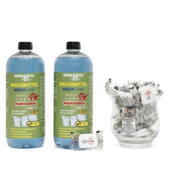 W&G 2x1 Liter Waschmittel Oceanliner + 25 Oxi Tabs