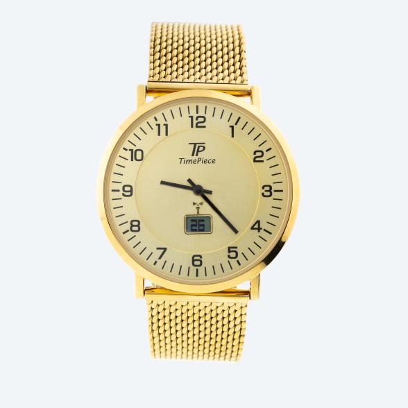 4260736036636 - Time Piece Herren-Funkuhr Milanaiseband gold