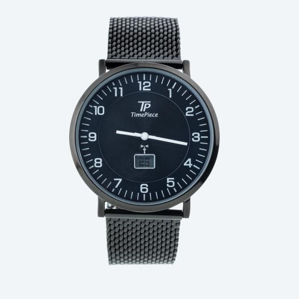 4260736036643 - Time Piece Herren-Funkuhr Milanaiseband schwarz