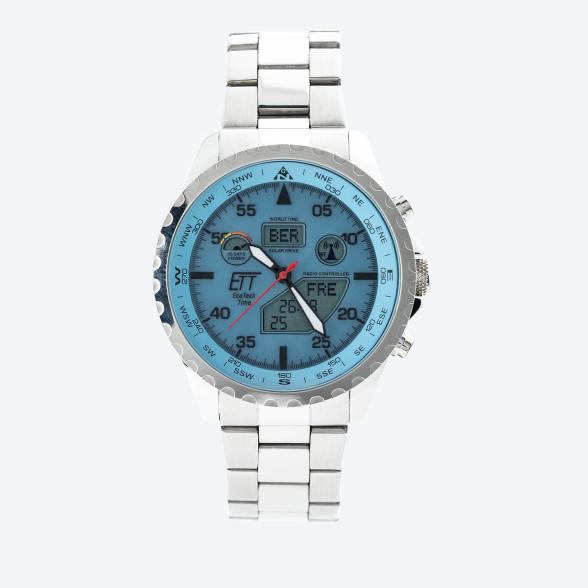 4260736036667 - Funk-Solar Herrenuhr World Timer iceblau