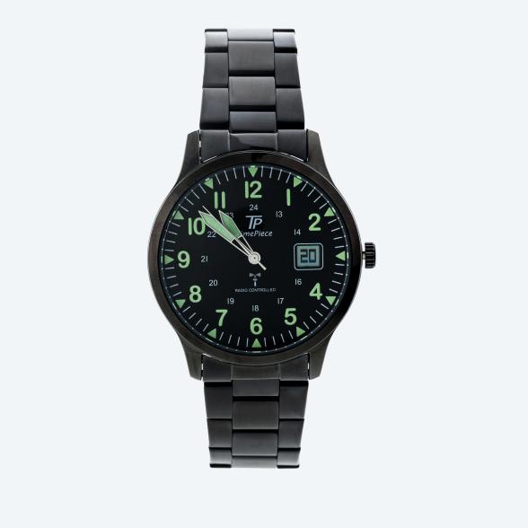 4260736036582 - Time Piece Herren-Funkuhr Edelstahlband schwarz