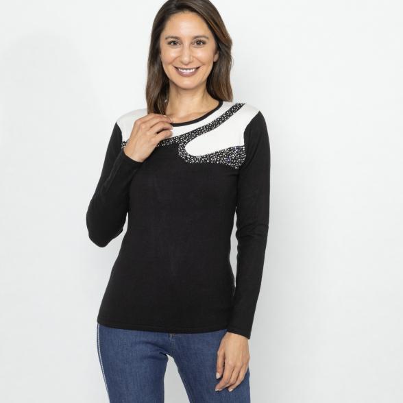 TRENDS by J. Leibfried Pullover schwarz/weiß