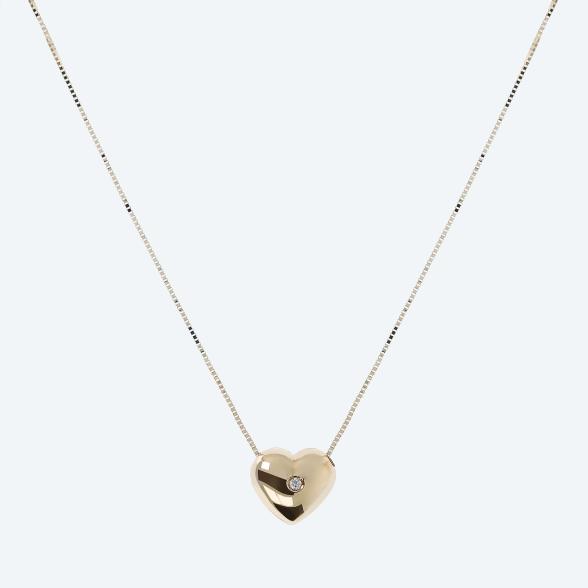 Anhänger Herz mit Kette 375 Gelbgold