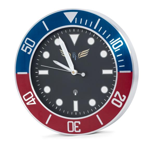 Royal Time Funkwanduhr silber-schwarz-pepsi