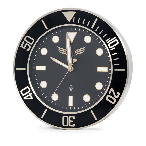 Royal Time Funkwanduhr gold-schwarz