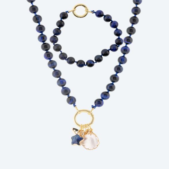 SET: Collier+Armband Tigerauge beh.