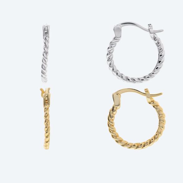 SET: 2 x Creolen 925 Sterling Silber
