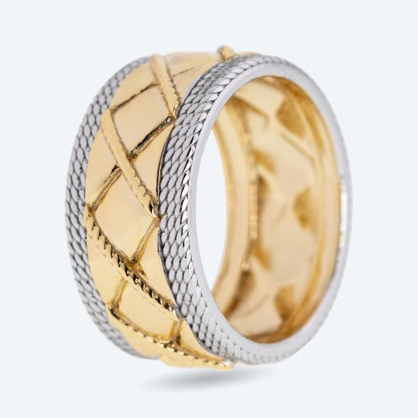 Ring 925 Sterling Silber bicolor