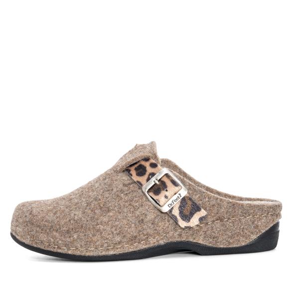 Dr. Feet Damenhausschuhe beige Leo
