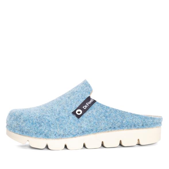 Dr. Feet Damenhausschuhe hellblau