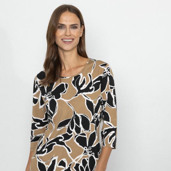 RÖSSLER SELECTION Damen Shirt taupe/schwarz/weiß