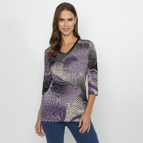 RÖSSLER SELECTION Damen Shirt schwarz/creme/lila