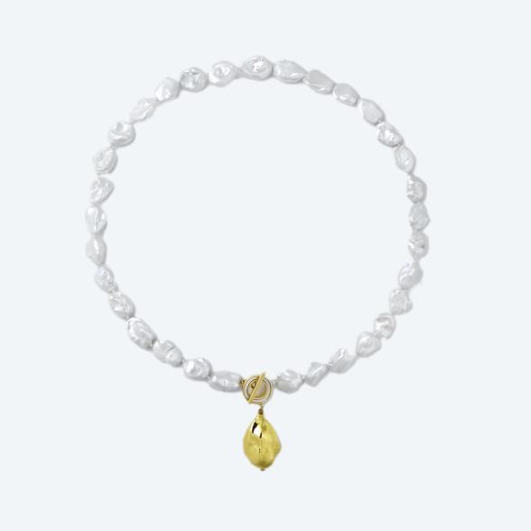 Collier Keshi Perlen mit Anhänger