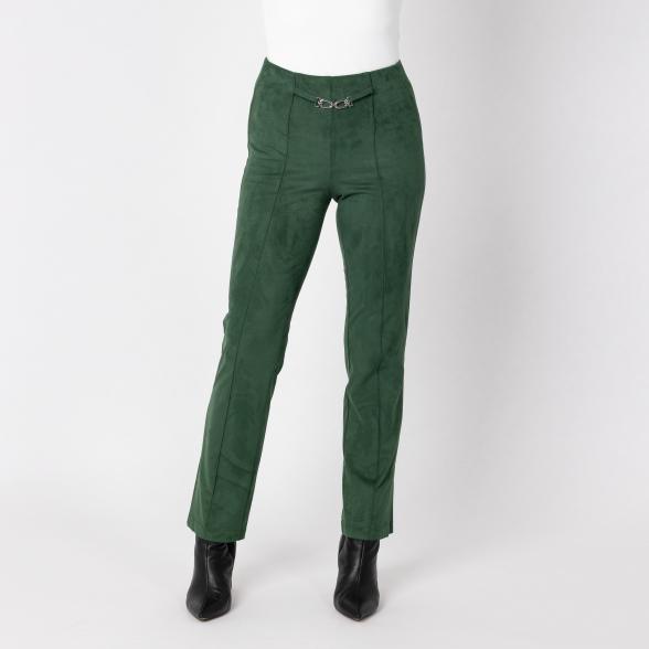 Perfectly JU Hose 'Leni' Regular dunkelgrün