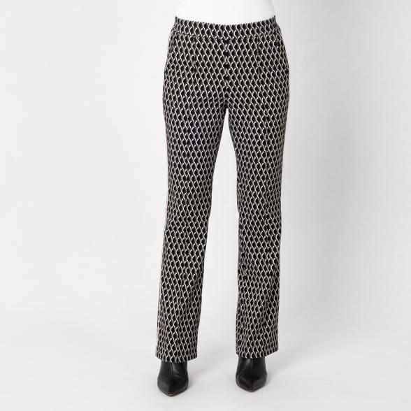 Perfectly JU Hose 'Mira' Regular schwarz/grau/ecru