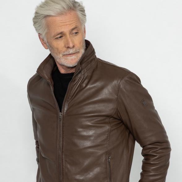 OTTO KERN Herren-Lederjacke 'Tony' dunkelbraun