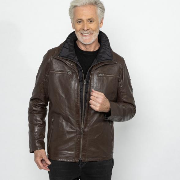 OTTO KERN Herren-Lederjacke 'Lenny' dunkelbraun