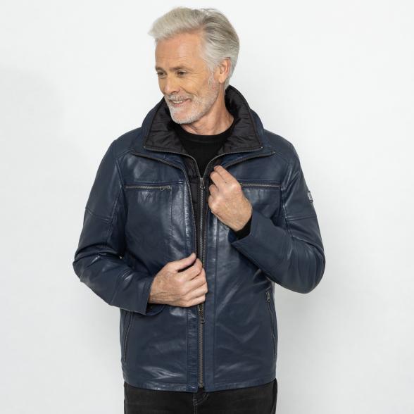 OTTO KERN Herren-Lederjacke 'Lenny' marine