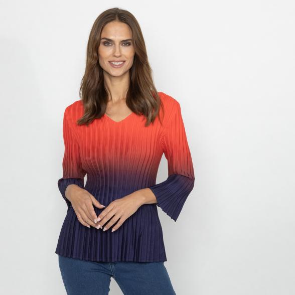 TRENDS by J. Leibfried Plissee-Shirt rot/lila
