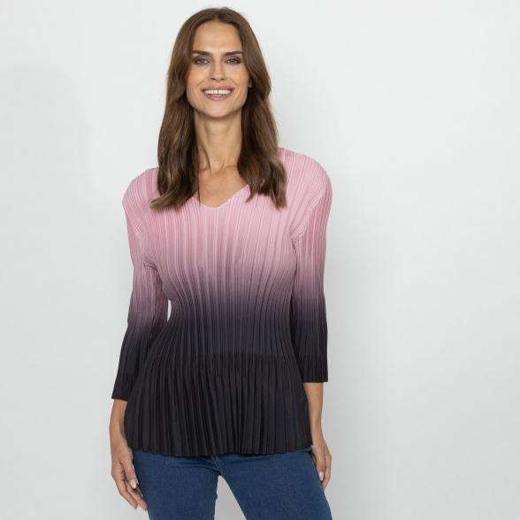 TRENDS by J. Leibfried Plissee-Shirt rosa/schwarz