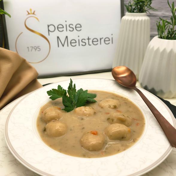 Odenwälder Grünkernsuppe mit Marksklösschen