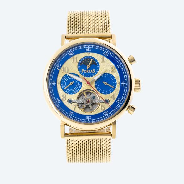 4061777102263 - Herren-Automatikuhr Spreetal gold-blau