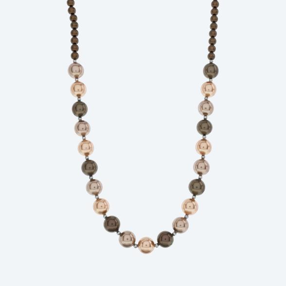 Collier Toffee & Cream Muschelkernperlen