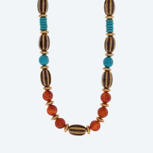 Collier Porzellanelemente, Edelsteine