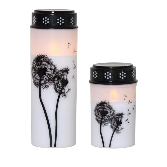 2 LED-Außenkerzen Pusteblume