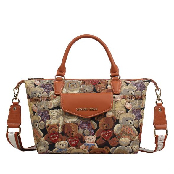 Henney Bear Henkeltasche cognac/multicolor