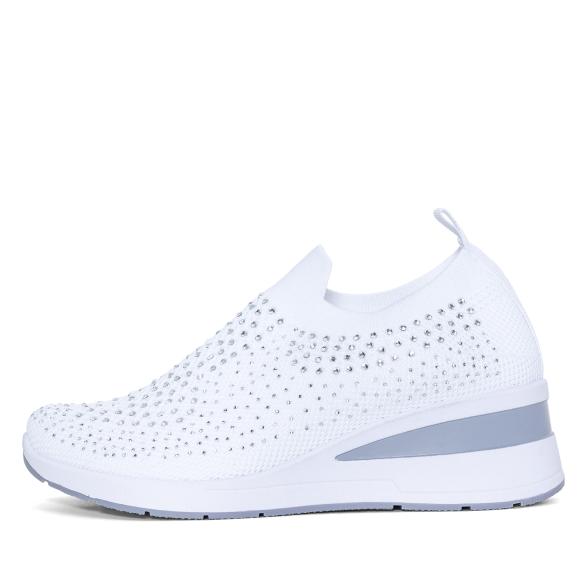 TOPWAY FLEX FOAM Damenslipper weiß mit Strass