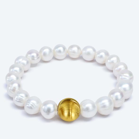 Armband 925 vergoldet Süßwasserzuchtperle