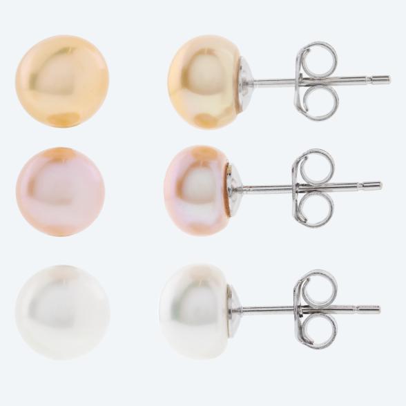 SET: 3 Paar Ohrstecker 925 SWZPerlen