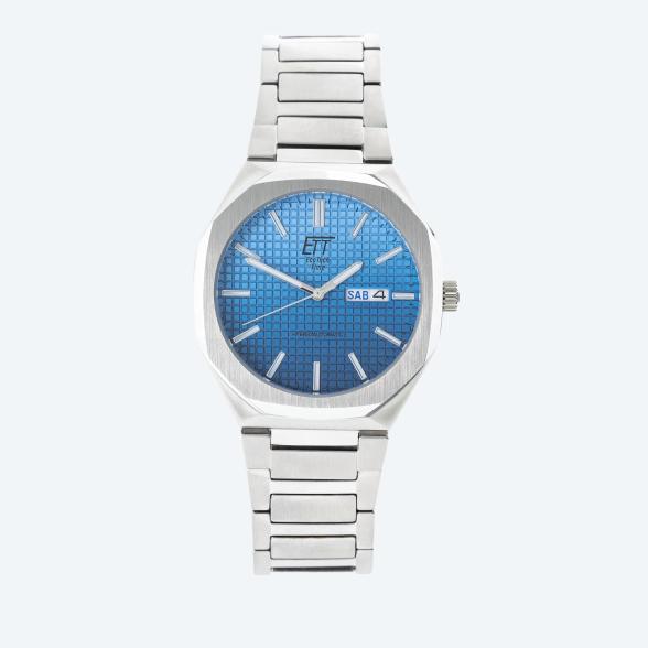 ETT Hybrid-Automatikuhr PX83,  silber-blau