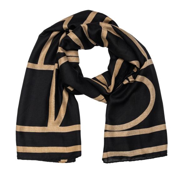 Schal schwarz/cognac