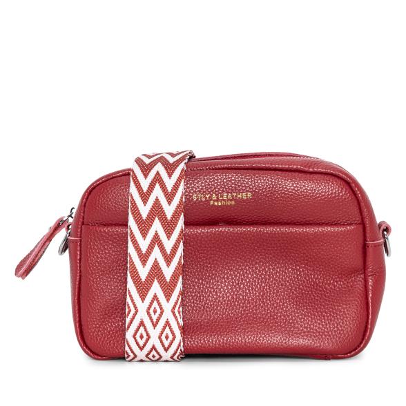 Lederhandtasche rot