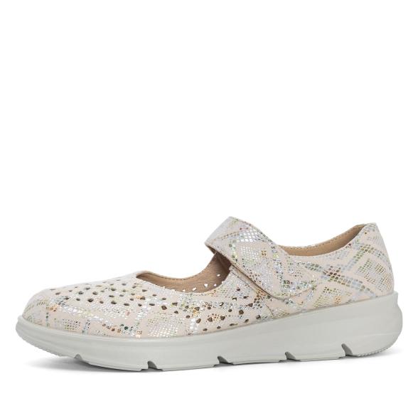 TOPWAY COMFORT Damenslipper beige gemustert