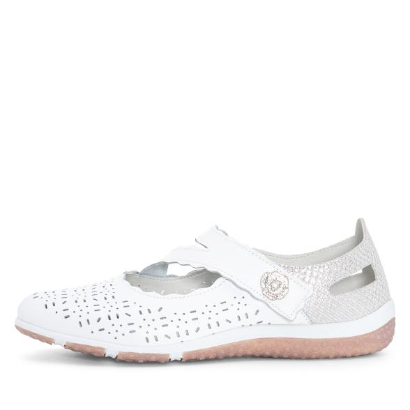 TOPWAY COMFORT Damenslipper weiß/silber