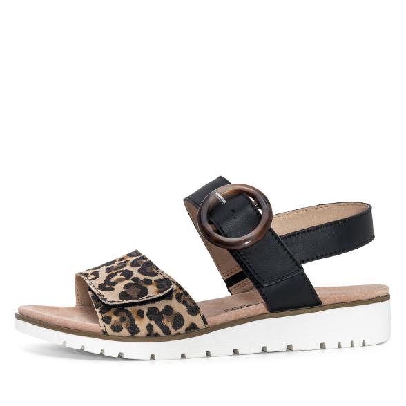 TOPWAY COMFORT Damensandalen schwarz/leo