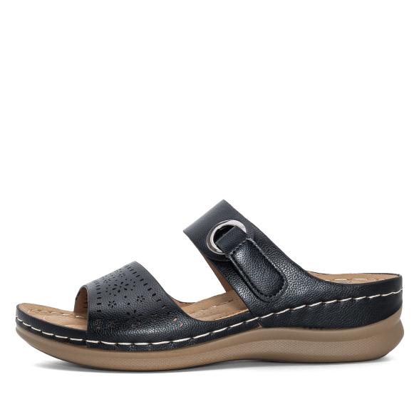 TOPWAY COMFORT Damenpantolette schwarz