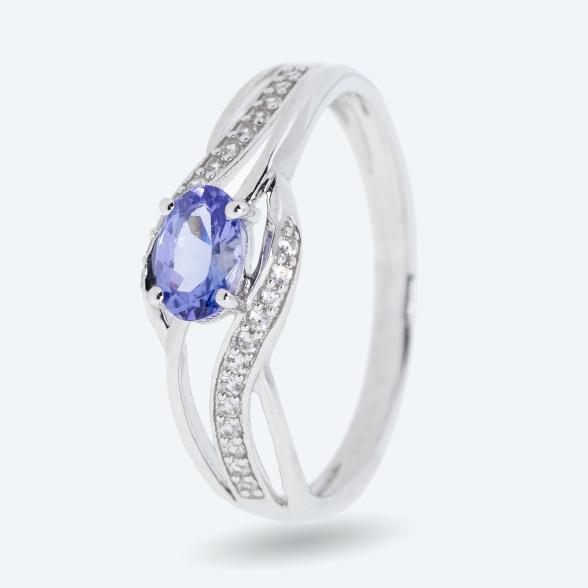 Ring 925 Silber rhodiniert Tansanit