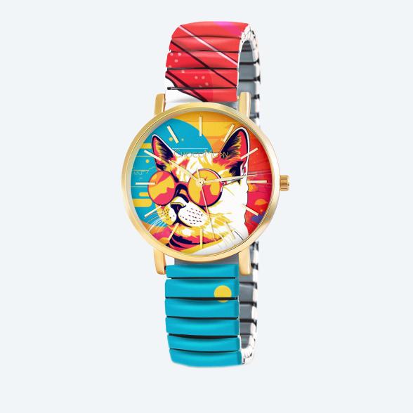 4260195116764 - ChocoMoon Damenuhr Meow Kitty Quarz