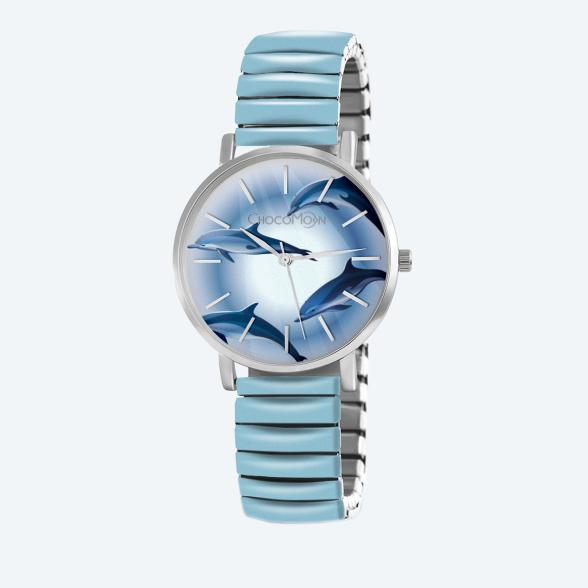 4260195116771 - ChocoMoon Damenuhr Blue Dolphins Quarz