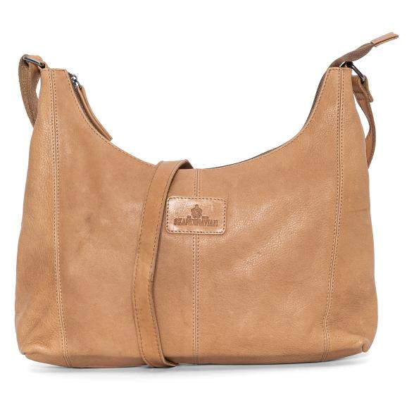 The Skandinavian Leder Umhängetasche beige