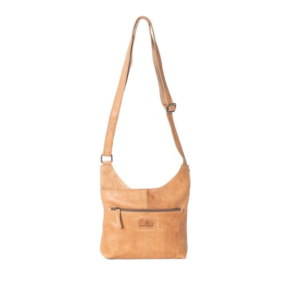The Skandinavian Leder Umhängetasche beige