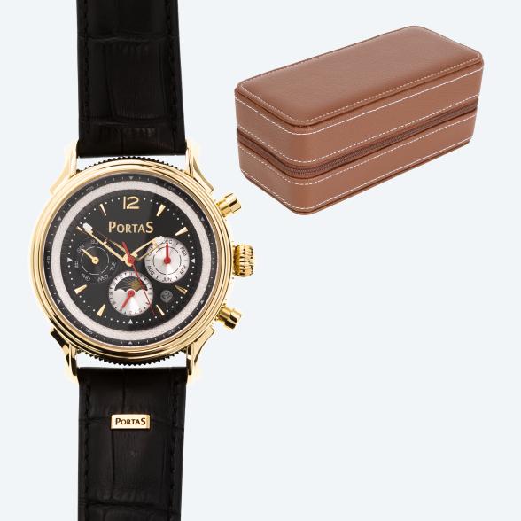 PortaS Set: 2er Reiseetui & Automatikuhr 