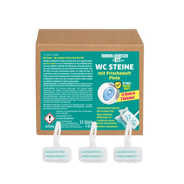 W&G 15 Stück WC Steine grün Pinie