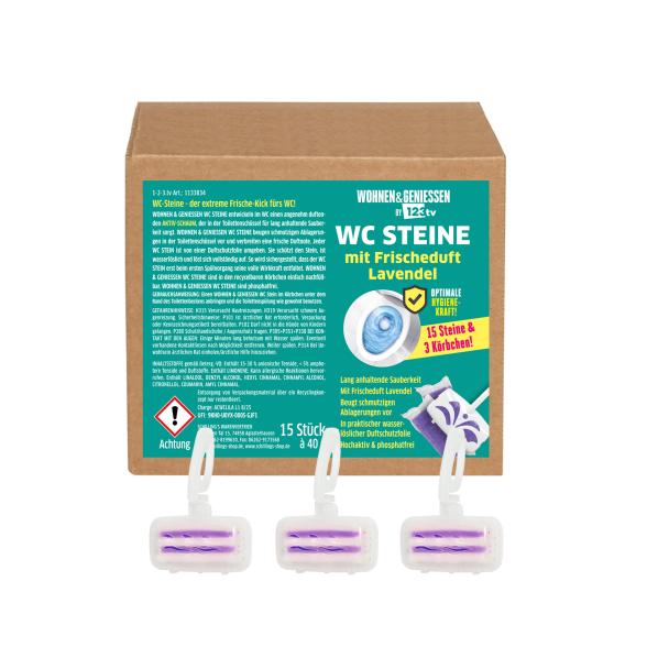 W&G 15 Stück WC Steine lila Lavendel